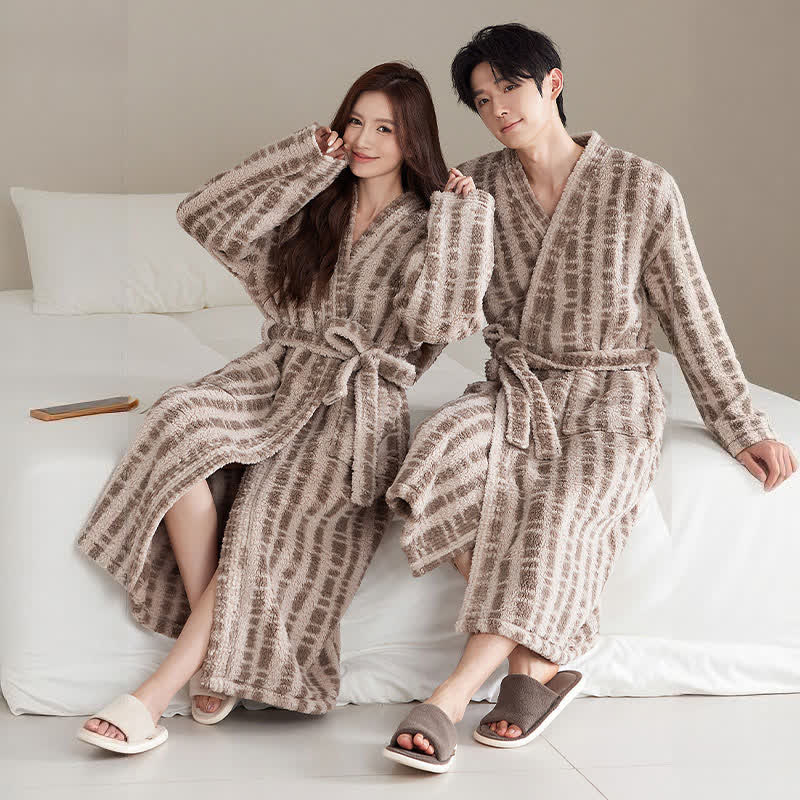 Ownkoti Unisex Luxury Line-Art Plush Robe - image 5