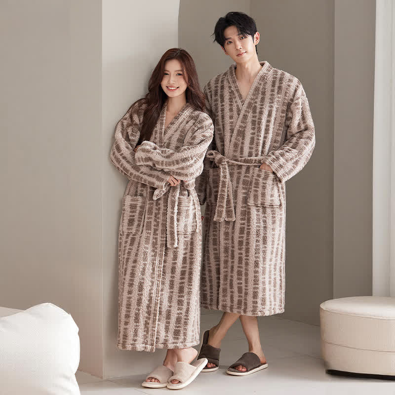 Ownkoti Unisex Luxury Line-Art Plush Robe - image 2