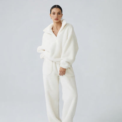 Ownkoti Solid Color Plush Loungewear Set - image 2