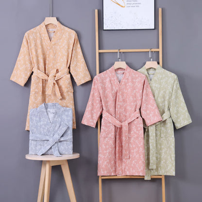 Ownkoti Snowman Branch Cotton Gauze Child Bathrobe - image 0