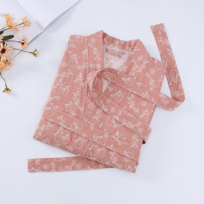 Ownkoti Snowman Branch Cotton Gauze Child Bathrobe - image 4
