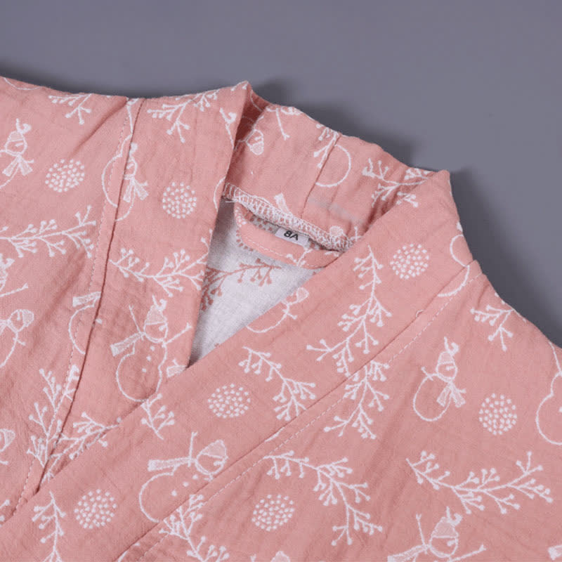 Ownkoti Snowman Branch Cotton Gauze Child Bathrobe - image 5