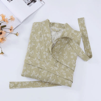 Ownkoti Snowman Branch Cotton Gauze Child Bathrobe - image 8