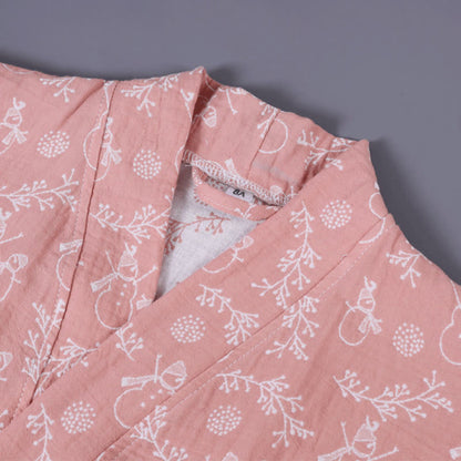 Ownkoti Snowman Branch Cotton Gauze Child Bathrobe - image 5