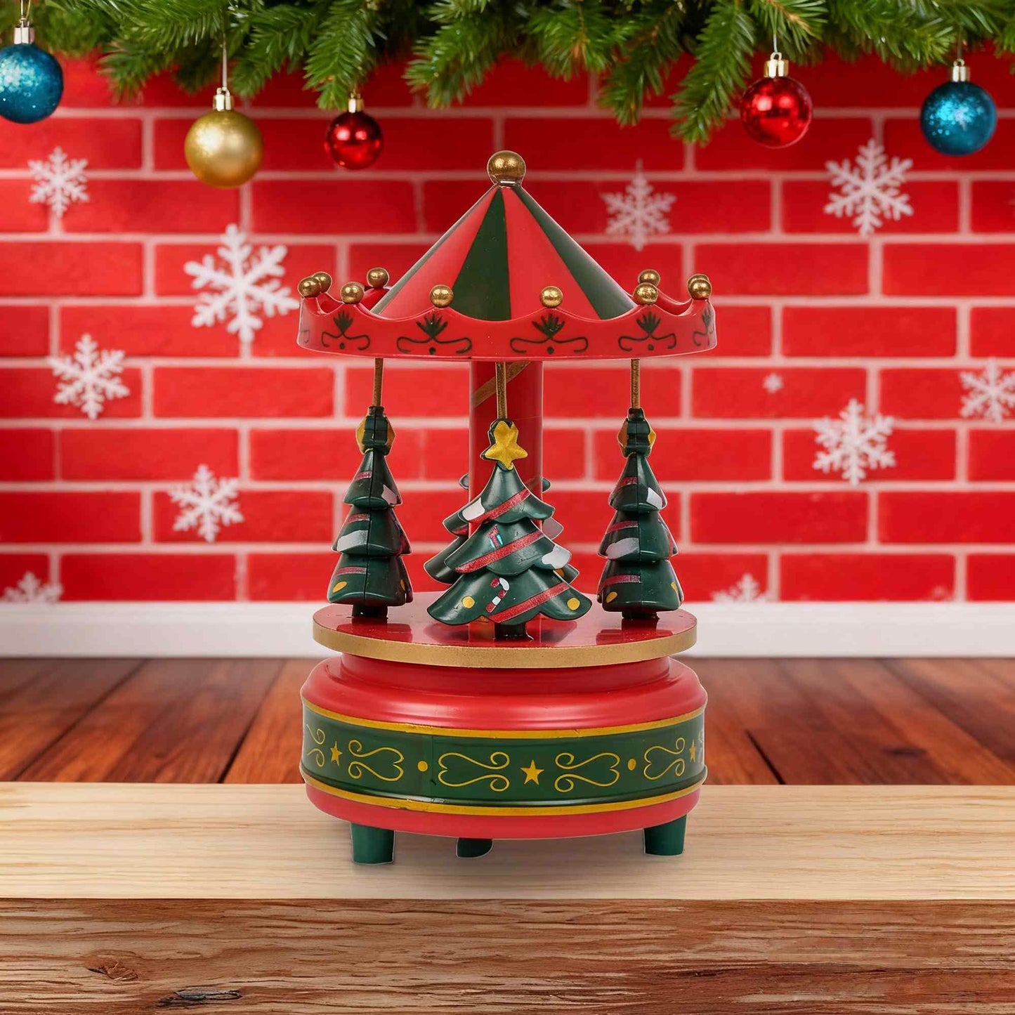 Ownkoti Christmas Tree Carousel Music Box Decor - Red - image 4