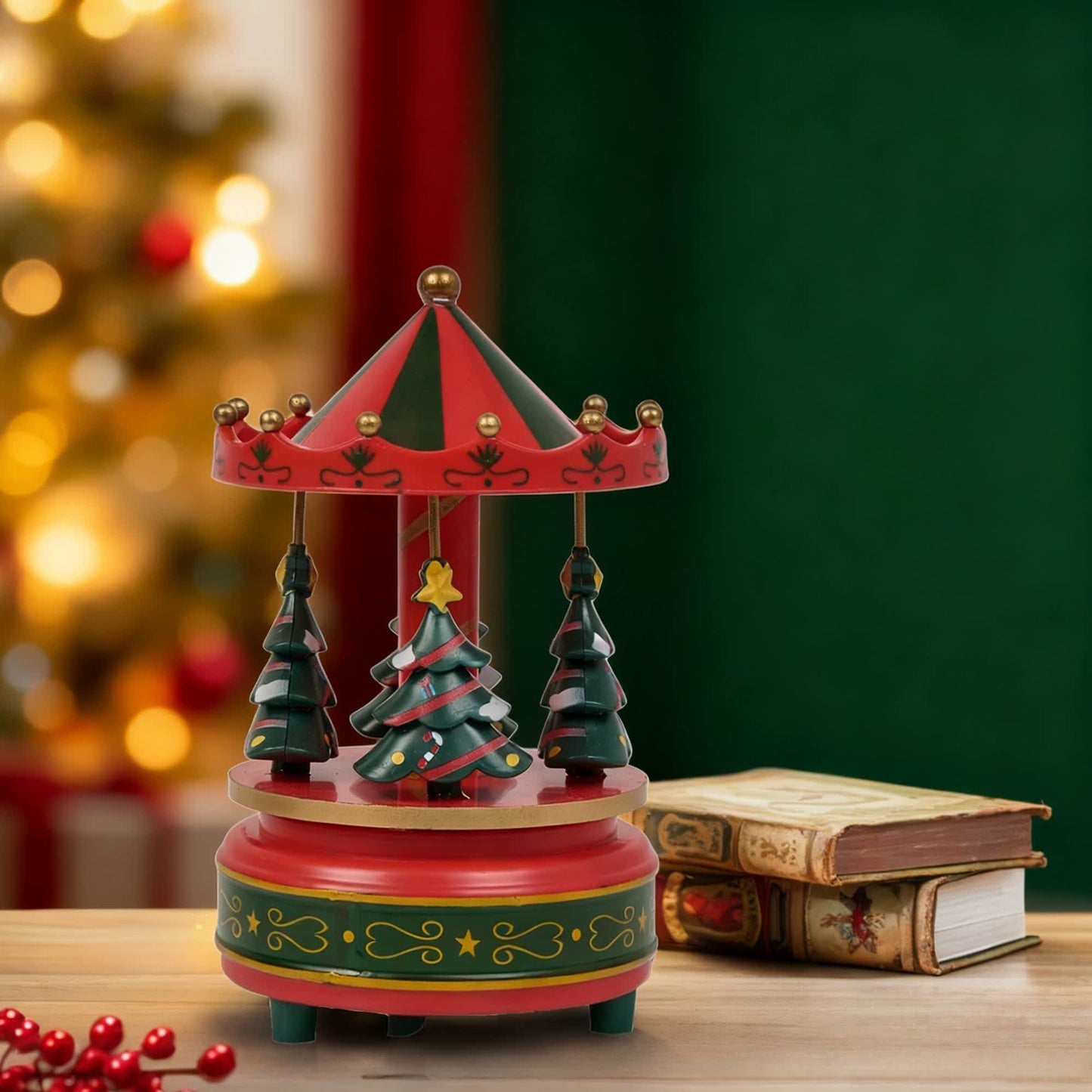 Ownkoti Christmas Tree Carousel Music Box Decor - image 6