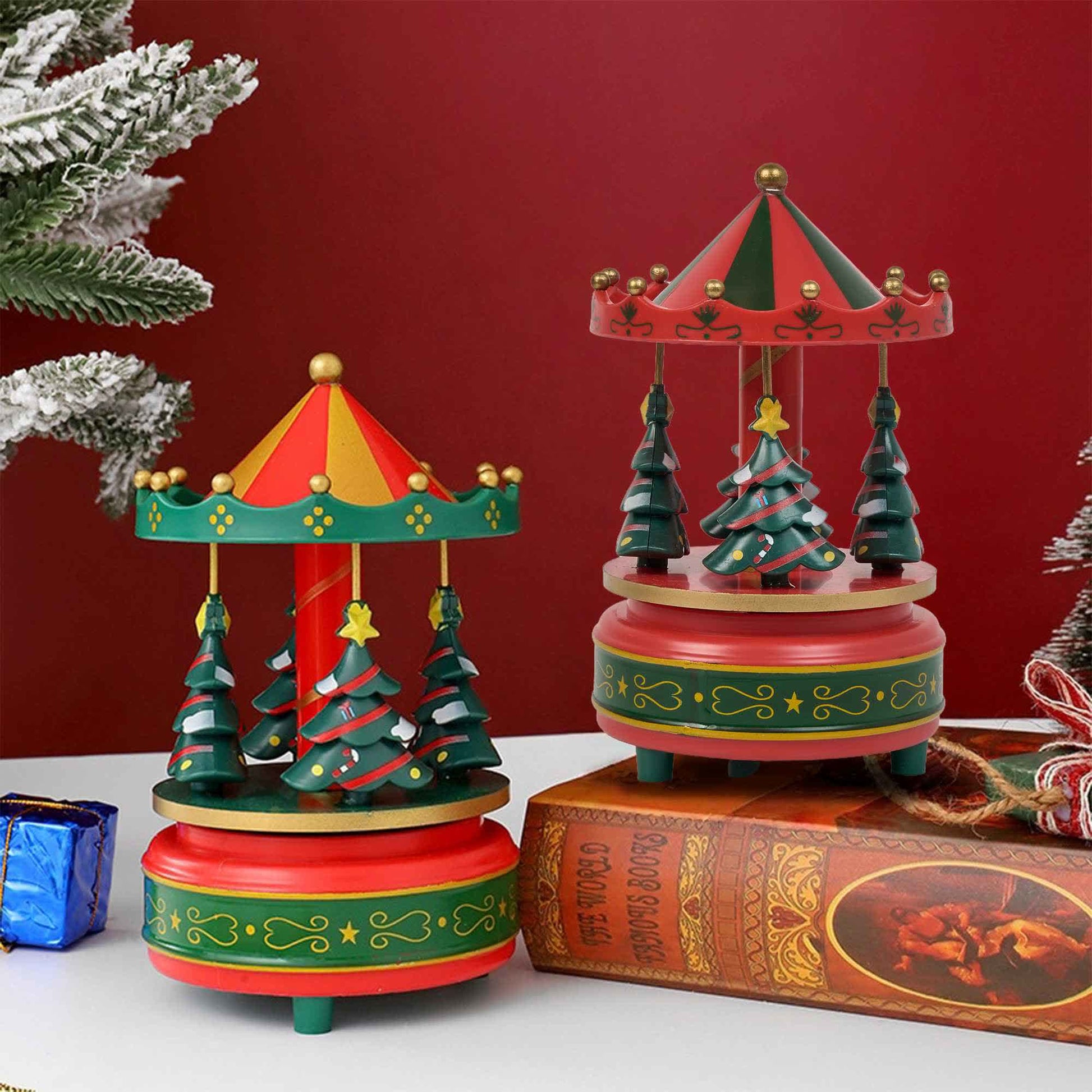 Ownkoti Christmas Tree Carousel Music Box Decor - image 0