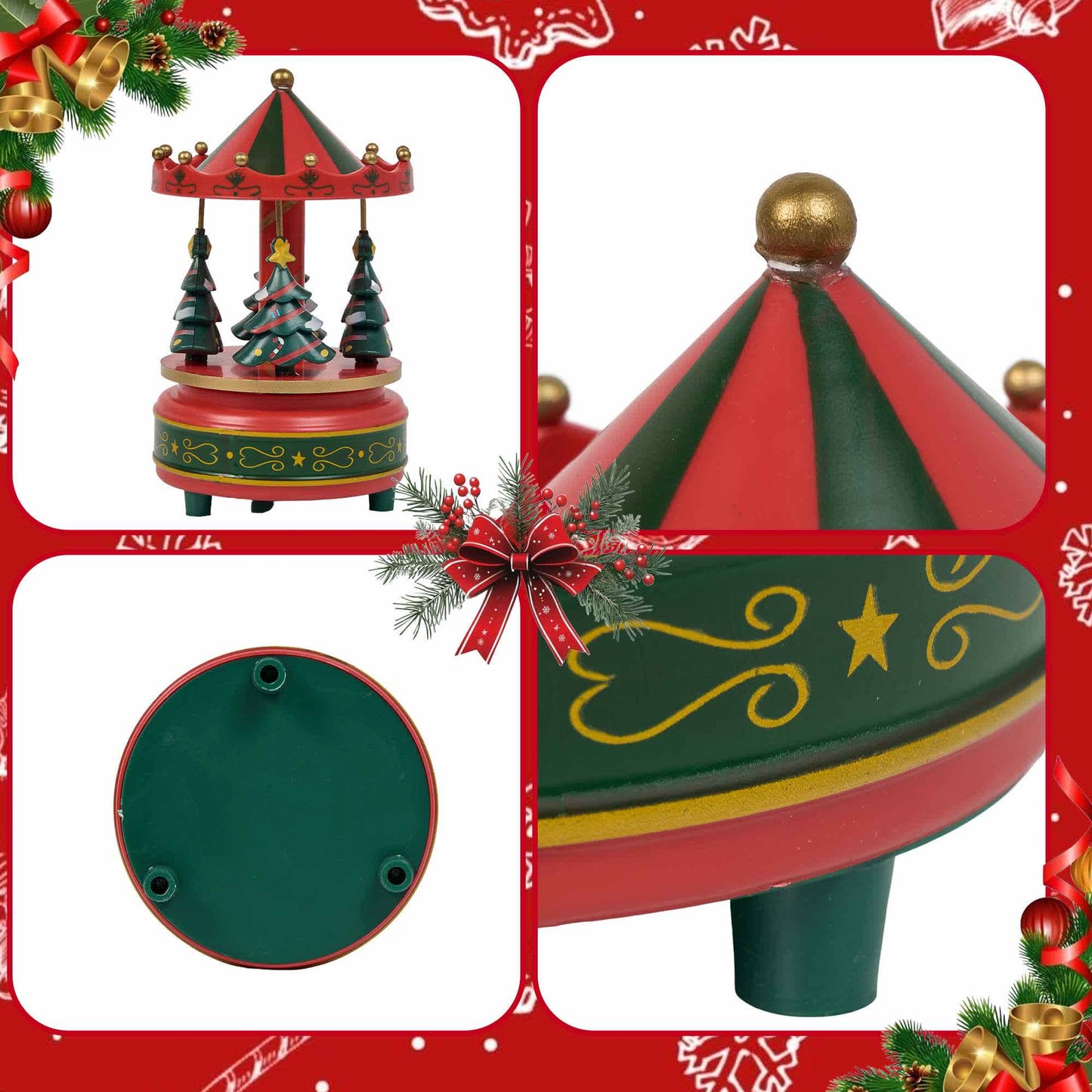 Ownkoti Christmas Tree Carousel Music Box Decor - image 8