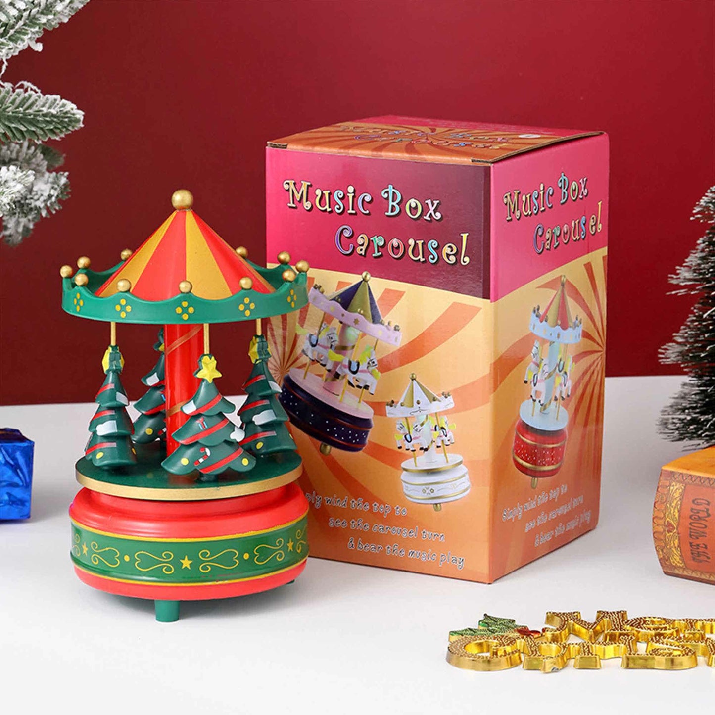 Ownkoti Christmas Tree Carousel Music Box Decor - image 3