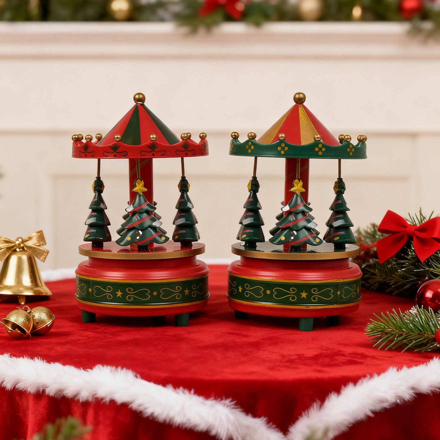 Ownkoti Christmas Tree Carousel Music Box Decor - image 1