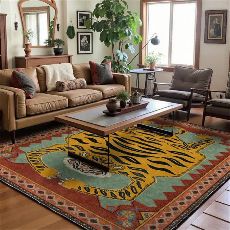 Ownkoti Tibetan Tiger Foladable Rectangle Area Rug - 8' x 10' - image 0
