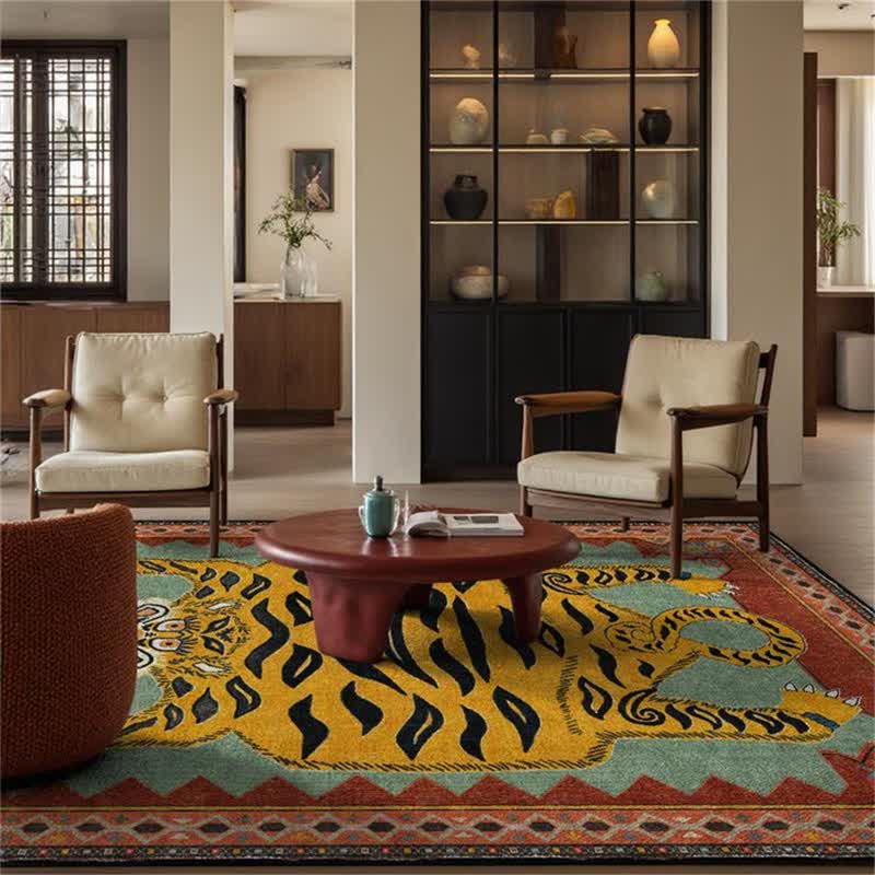 Ownkoti Tibetan Tiger Foladable Rectangle Area Rug - image 1