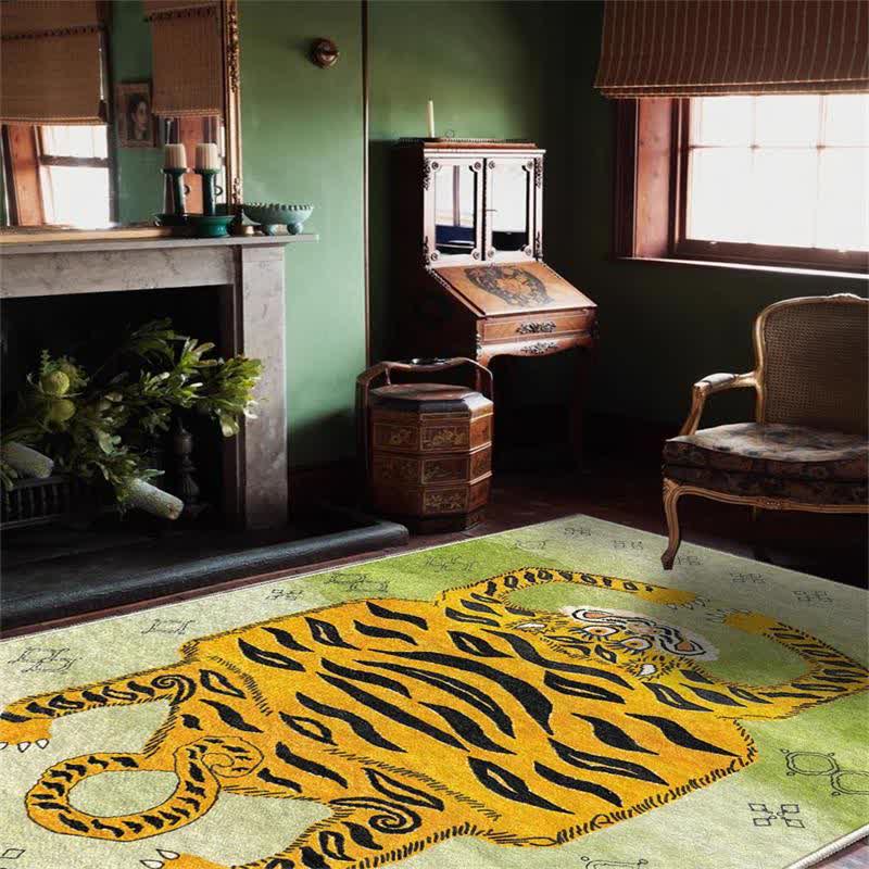 Ownkoti Ethnic Tibetan Tiger Rectangle Area Rug - Light Green - 8' x 10' - image 6