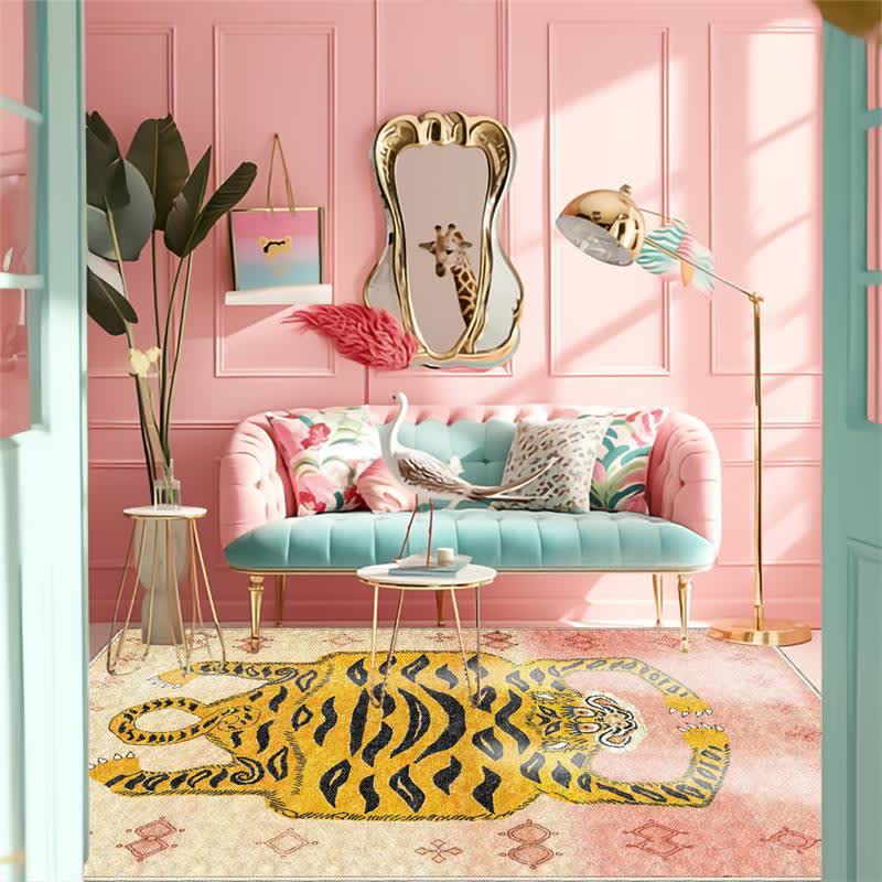 Ownkoti Ethnic Tibetan Tiger Rectangle Area Rug - Light Pink - 8' x 10' - image 18