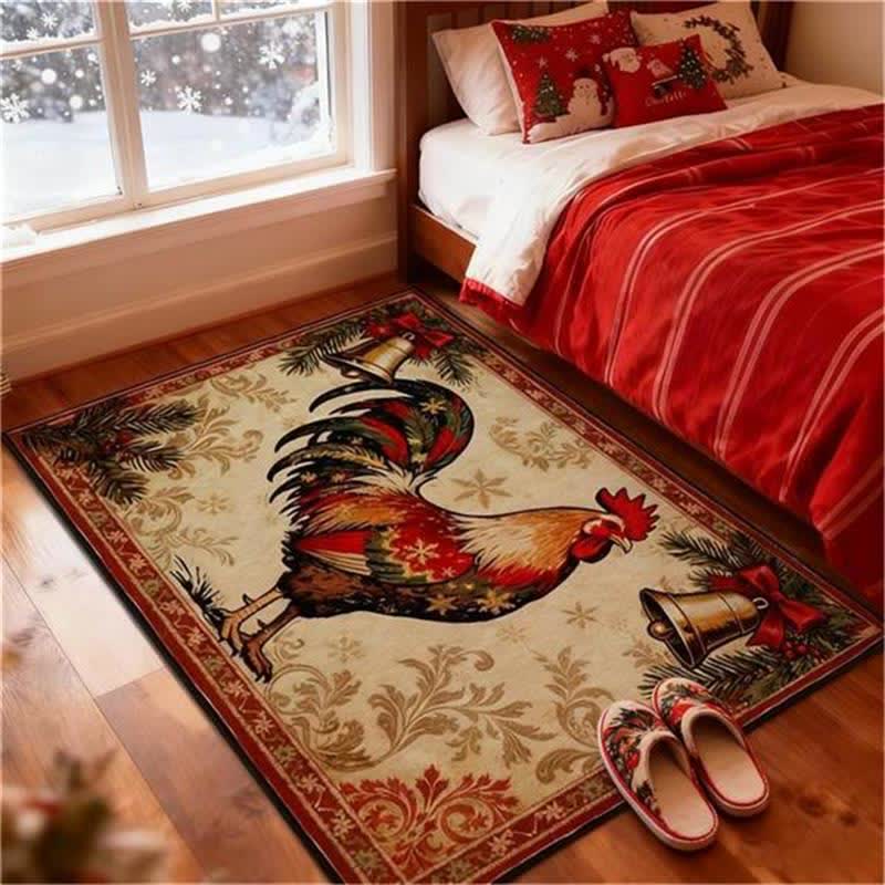 Ownkoti Rustic Farmhouse Rooster Rectangle Area Rug - image 1