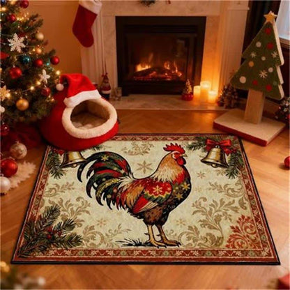 Ownkoti Rustic Farmhouse Rooster Rectangle Area Rug - 8' x 10' - image 0