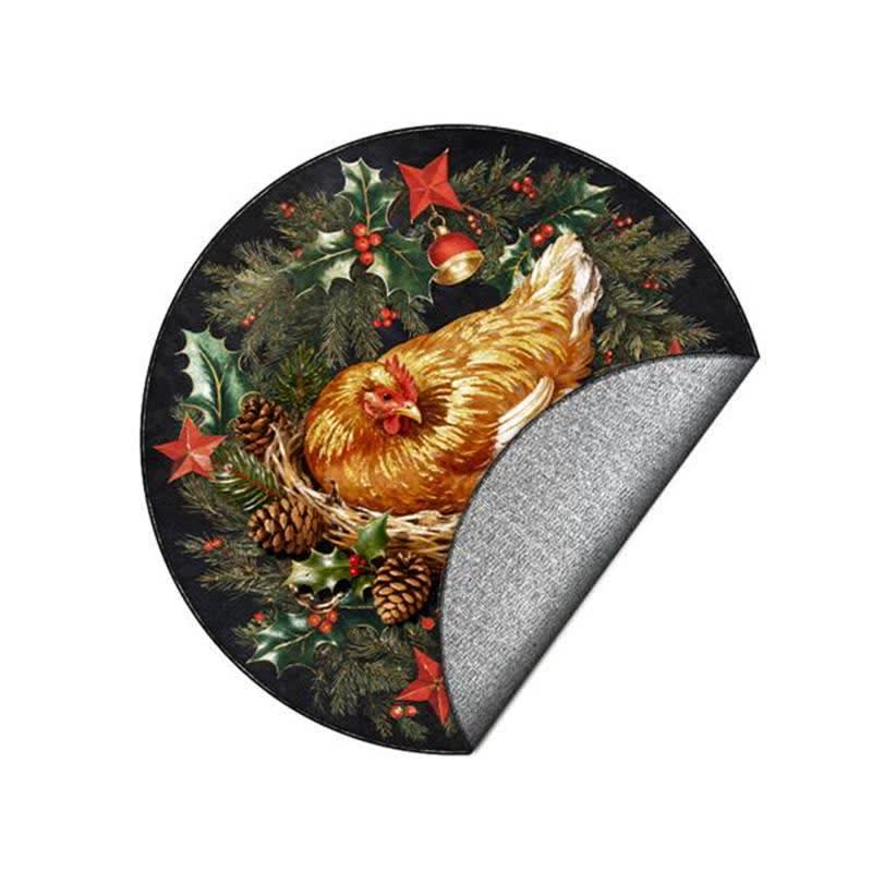 Ownkoti Christmas Rooster Non-Slip Round Area Rug - image 16