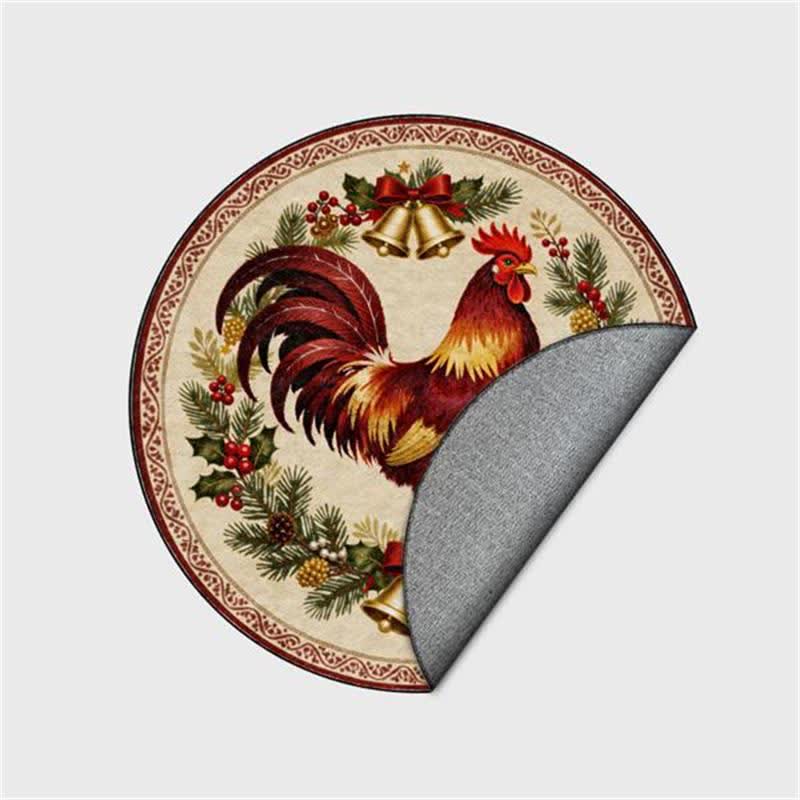 Ownkoti Christmas Rooster Non-Slip Round Area Rug - image 10