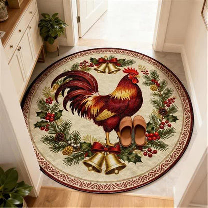 Ownkoti Christmas Rooster Non-Slip Round Area Rug - image 9