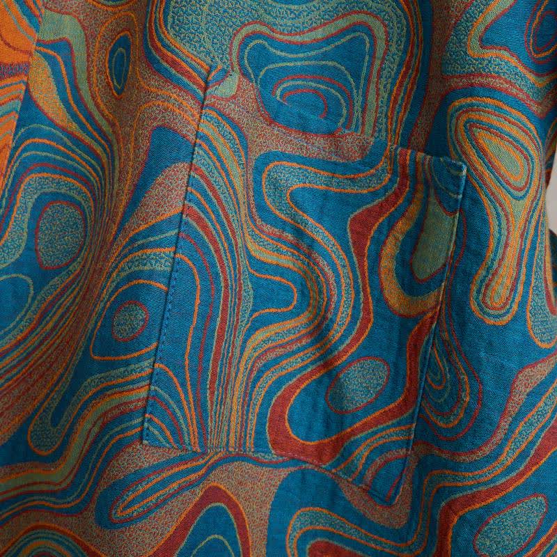 Ownkoti Artistic Abstract Pattern Cotton Kimono Robe - image 3