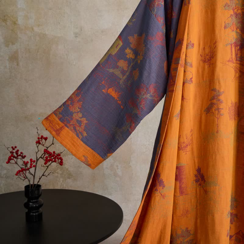 Ownkoti Vintage Tree Cotton Gauze Kimono Robe - image 3