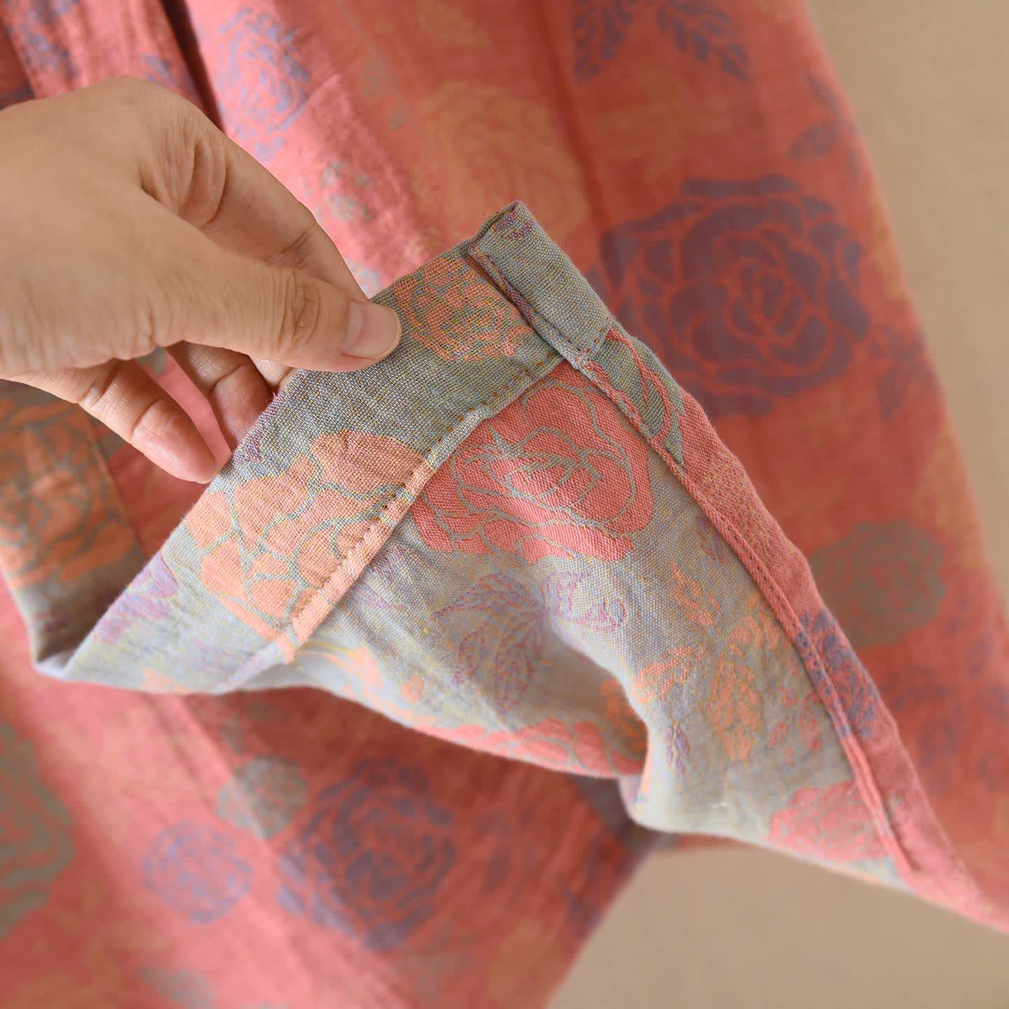 Ownkoti Romantic Rose Cotton Gauze Kimono Robe - image 6