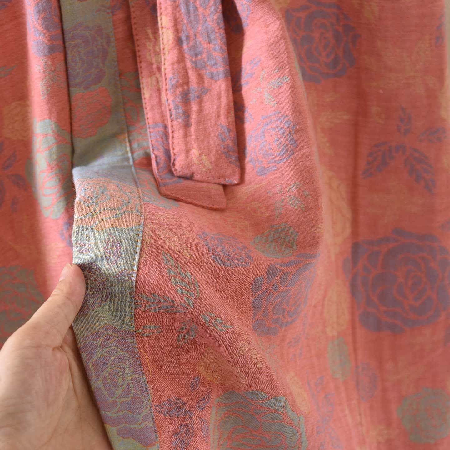 Ownkoti Romantic Rose Cotton Gauze Kimono Robe - image 5