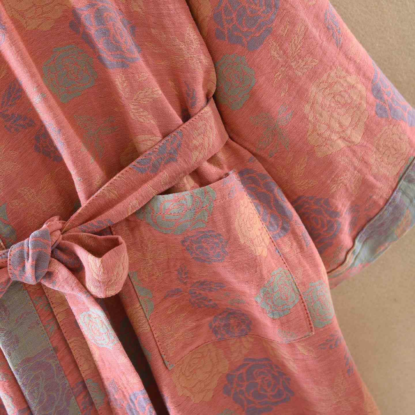 Ownkoti Romantic Rose Cotton Gauze Kimono Robe - image 8