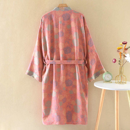 Ownkoti Romantic Rose Cotton Gauze Kimono Robe - image 2