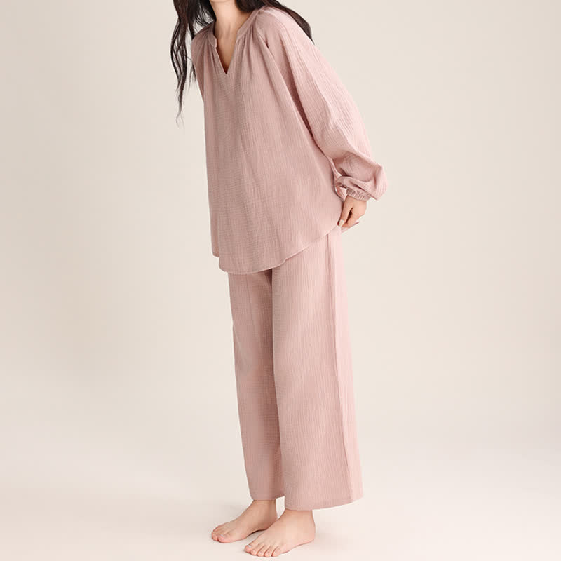 Ownkoti Minimalist V-neck Cotton Loungewear Set - image 6