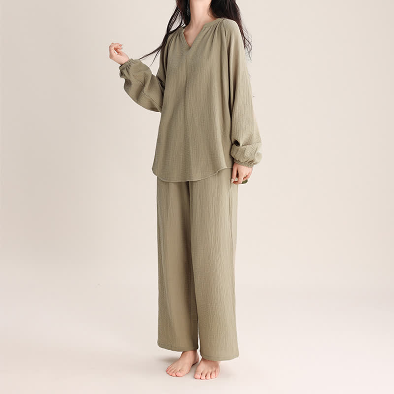 Ownkoti Minimalist V-neck Cotton Loungewear Set - image 10