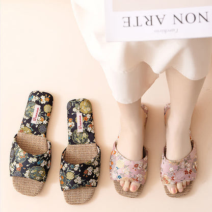 Ownkoti Floral Embroidered Linen House Slippers - image 6