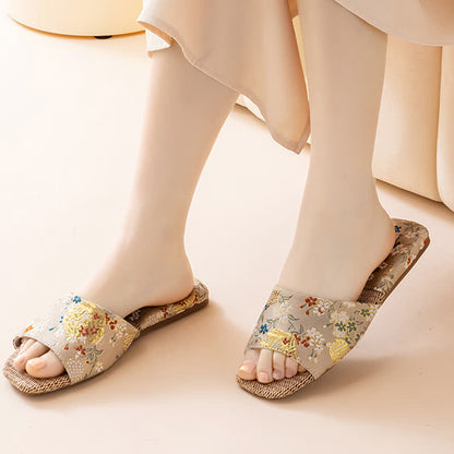 Ownkoti Floral Embroidered Linen House Slippers - image 13