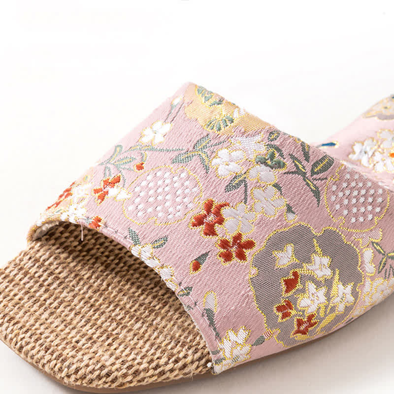 Ownkoti Floral Embroidered Linen House Slippers - image 6