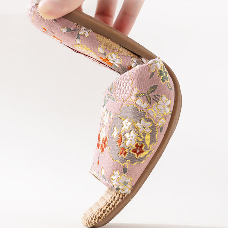 Ownkoti Floral Embroidered Linen House Slippers - image 5