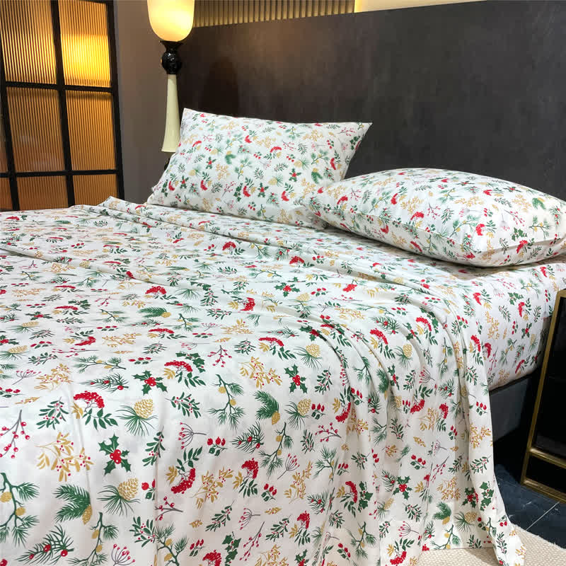 Ownkoti Christmas Festive Botanical Sheet Set - image 1