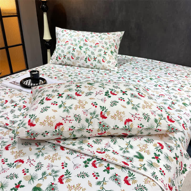Ownkoti Christmas Festive Botanical Sheet Set - image 2