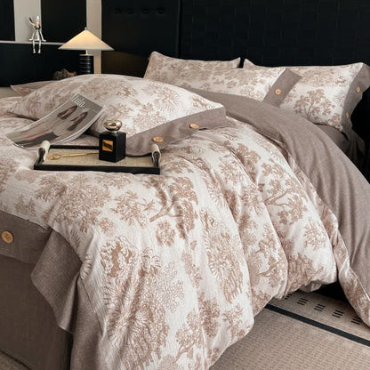 Ownkoti Vintage Tree Linen Button Bedding Set (4PCS)  - image 4