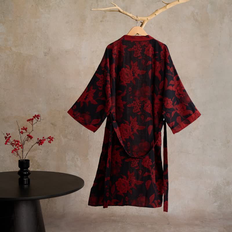 Ownkoti Peony Cotton Jacquard Kimono Robe - image 1