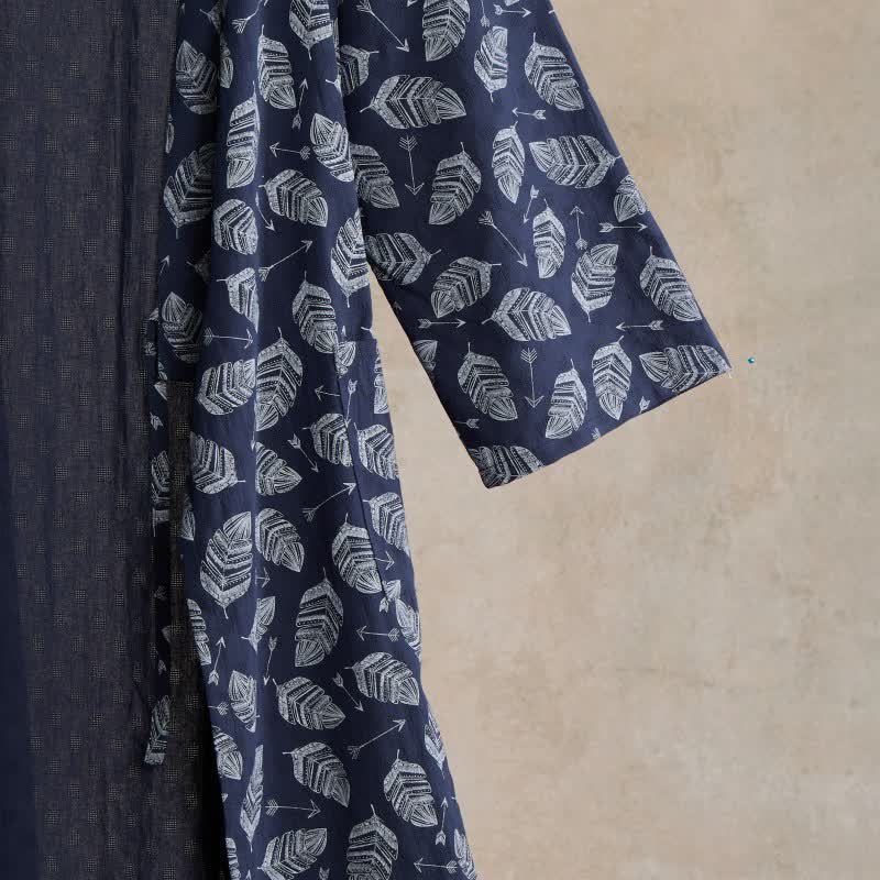 Ownkoti Leaf Arrow Cotton Kimono Robe - image 4