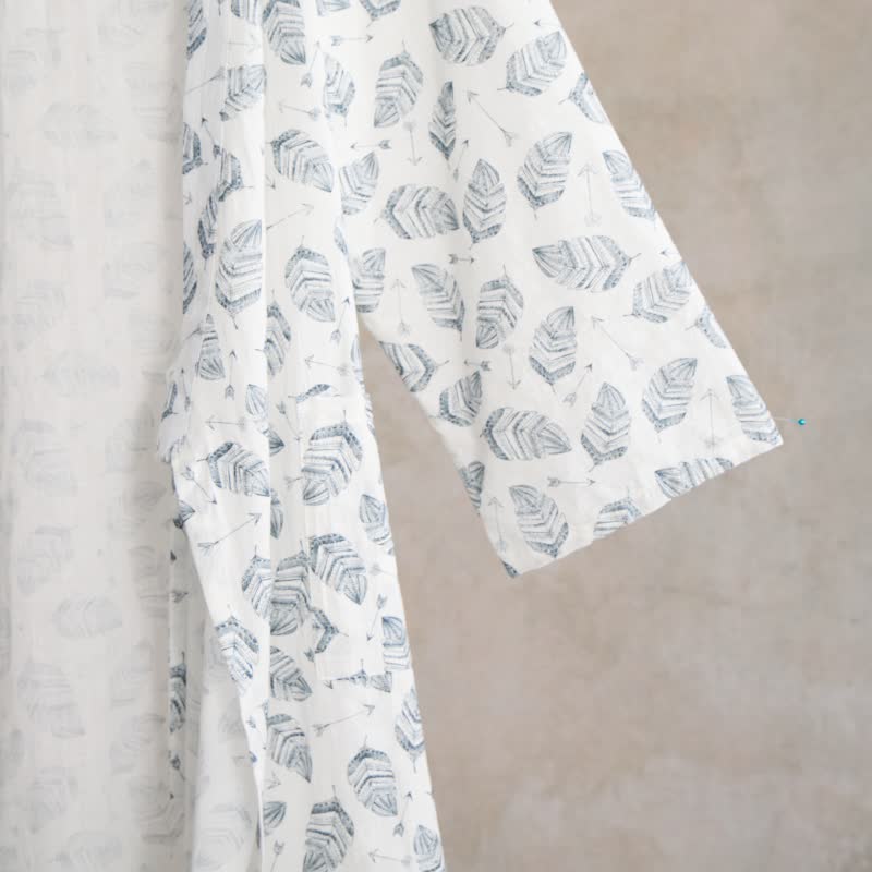 Ownkoti Leaf Arrow Cotton Kimono Robe - image 11