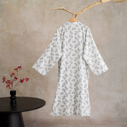 Ownkoti Leaf Arrow Cotton Kimono Robe - image 8