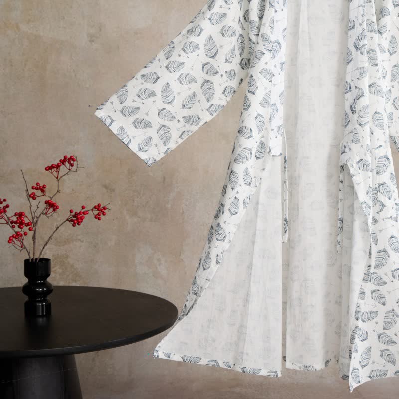 Ownkoti Leaf Arrow Cotton Kimono Robe - image 10