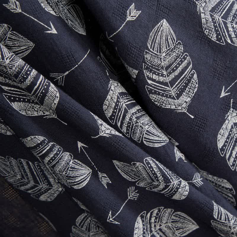 Ownkoti Leaf Arrow Cotton Kimono Robe - image 6