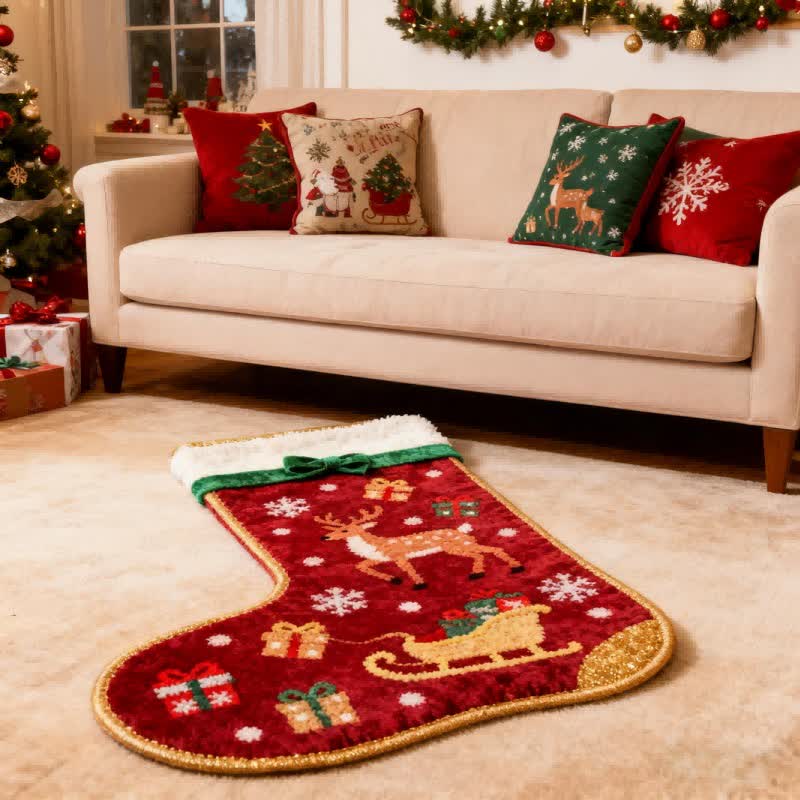 Ownkoti Christmas Inspired Stocking-Shaped Rug - image 2