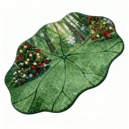Ownkoti Lotus Leaf–Shaped Christmas Tree Rug - image 3