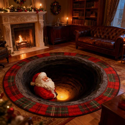 Ownkoti Christmas Santa Plaid 3D Effect Rug - image 1