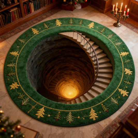 Ownkoti Christmas 3D Staircase Illusion Rug - 55" x 55" - image 0
