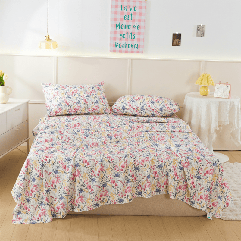 Ownkoti Watercolor Meadow Floral Sheet Set - King - image 0