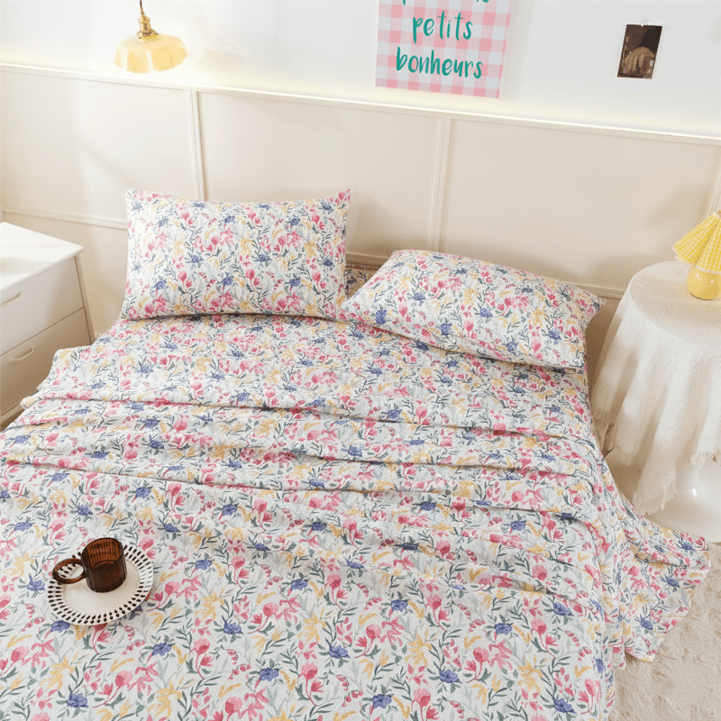 Ownkoti Watercolor Meadow Floral Sheet Set - image 1